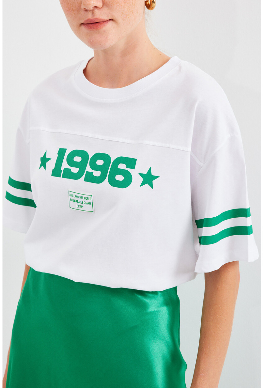 4322 Printed Oversized Basic T-Shirt