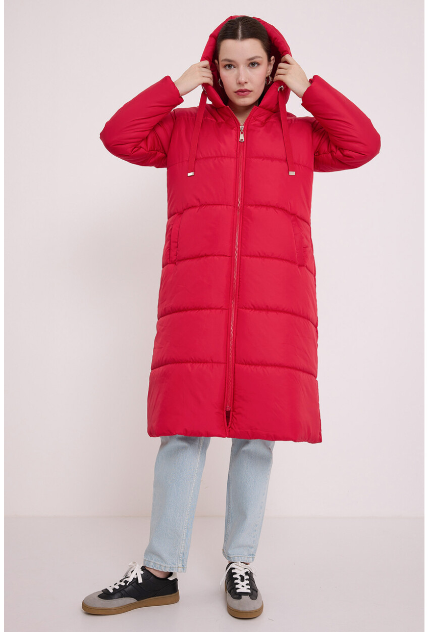 5120 Long Hooded Puffer Coat