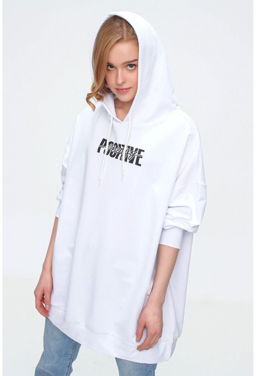 55315 Printed Oversized Sweatshirt Dress