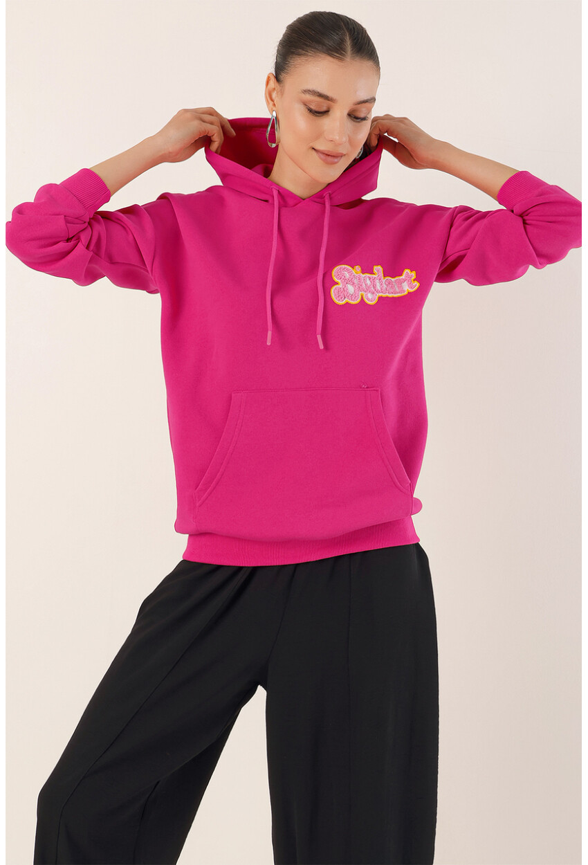 55424 Embroidered Oversized Sweatshirt