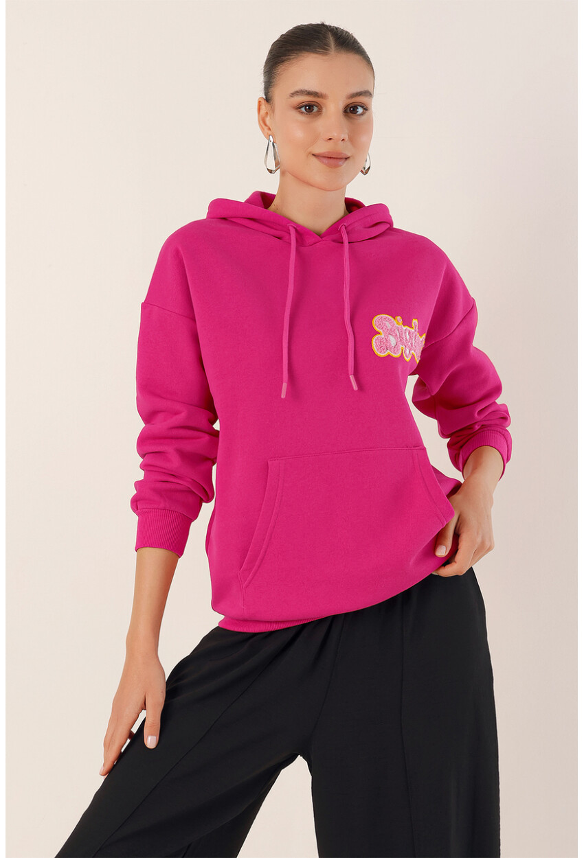 55424 Embroidered Oversized Sweatshirt