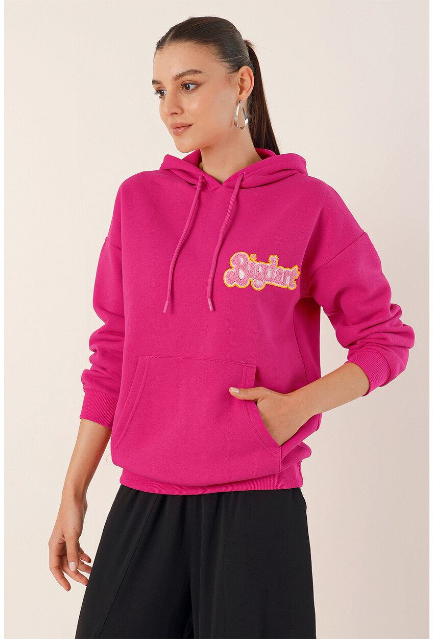 55424 Embroidered Oversized Sweatshirt