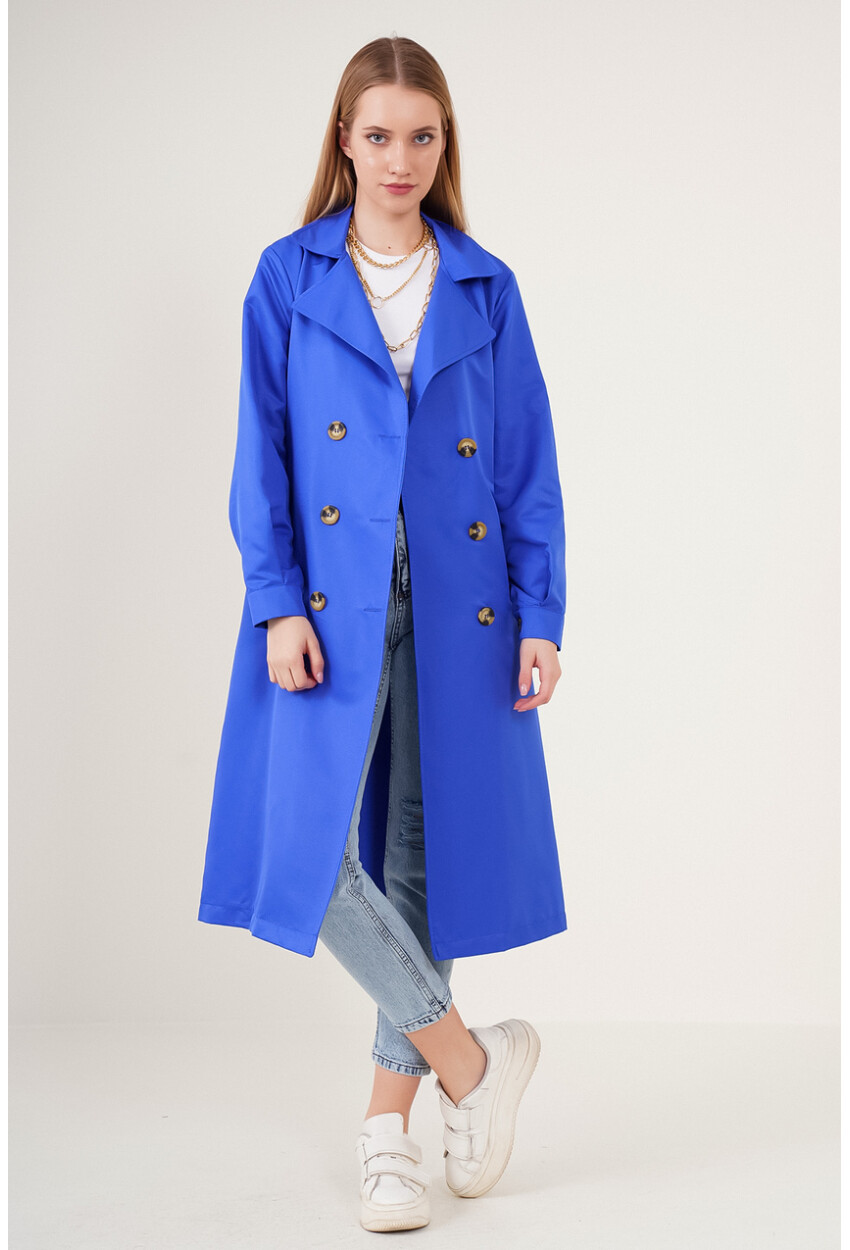 5853 Wrap Collar Trench Coat