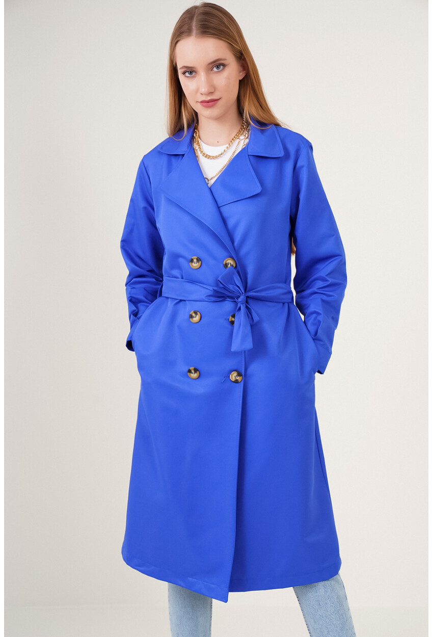 5853 Wrap Collar Trench Coat