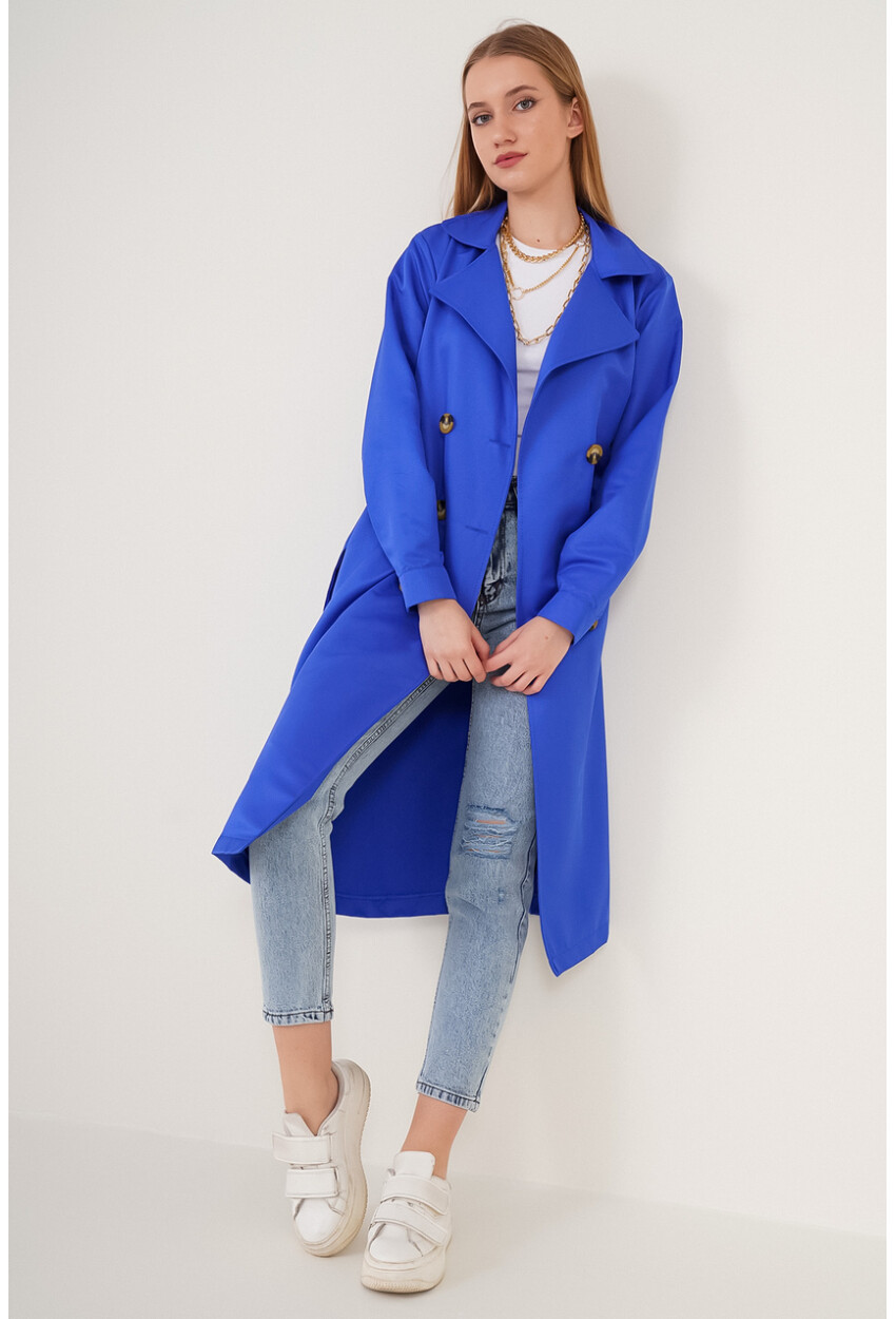5853 Wrap Collar Trench Coat