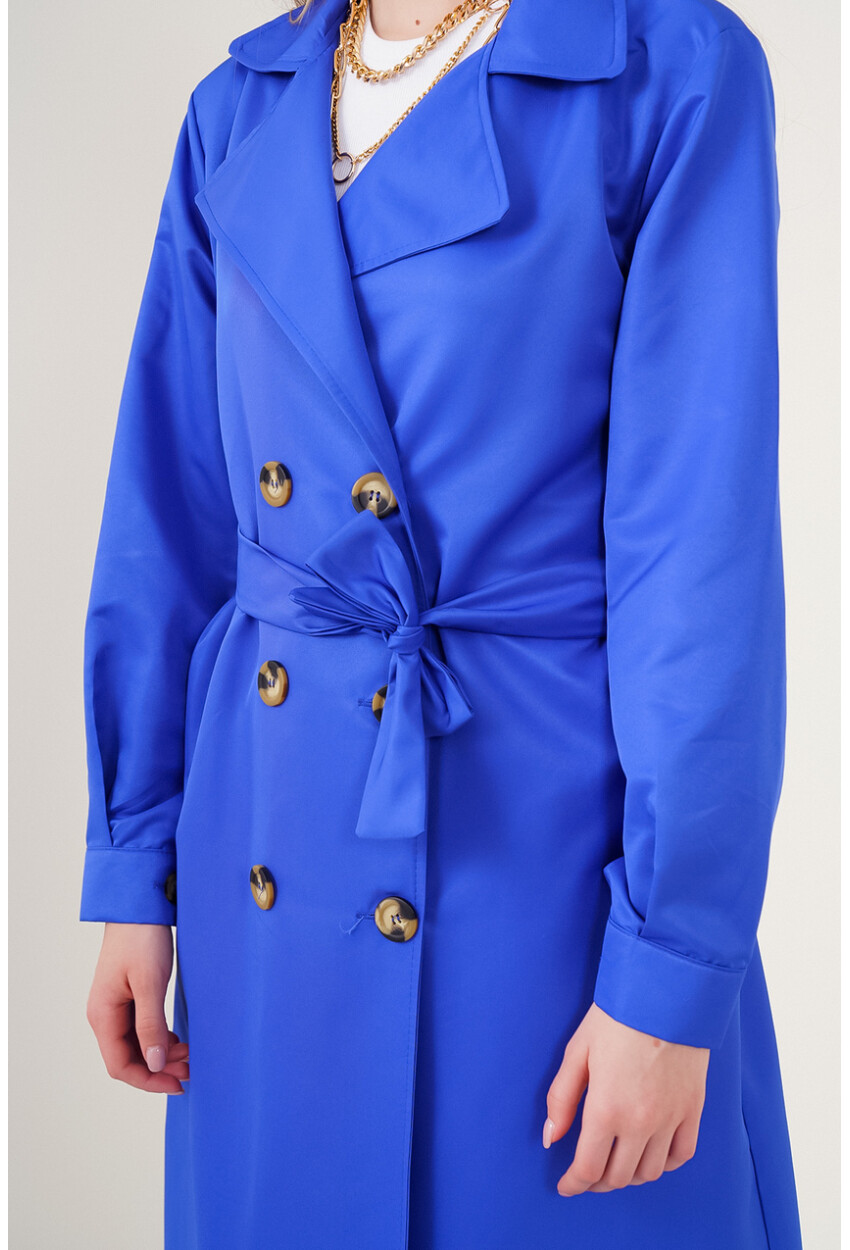 5853 Wrap Collar Trench Coat