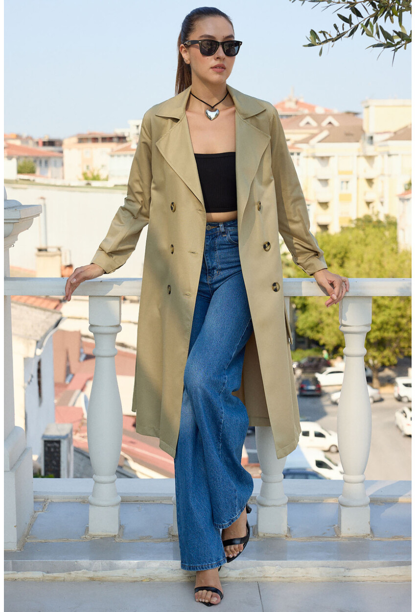 5853 Wrap Collar Trench Coat