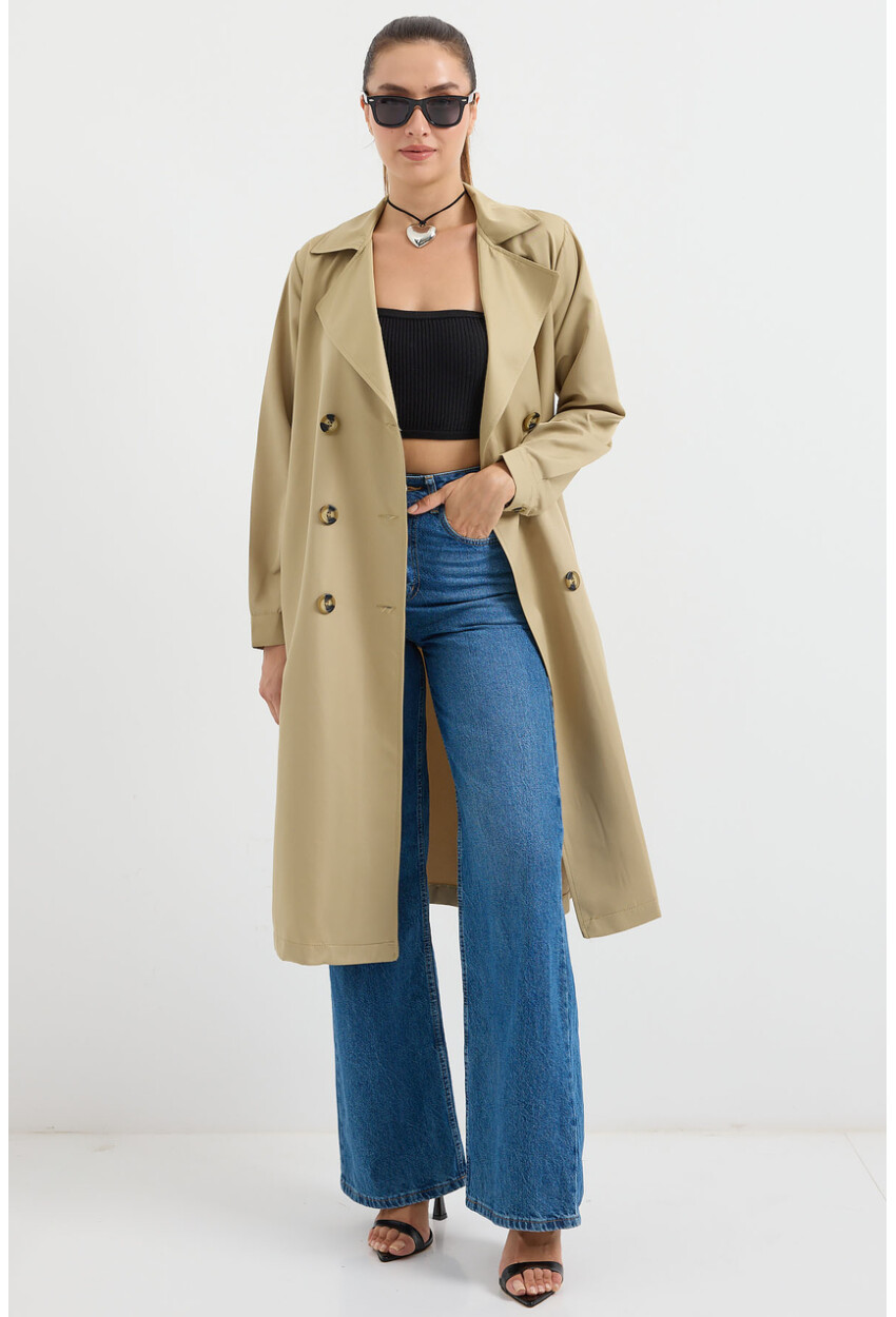 5853 Wrap Collar Trench Coat