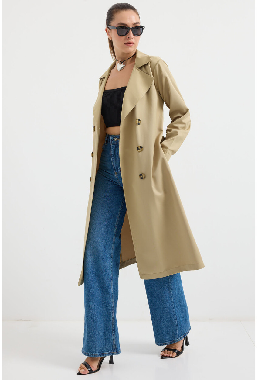 5853 Wrap Collar Trench Coat