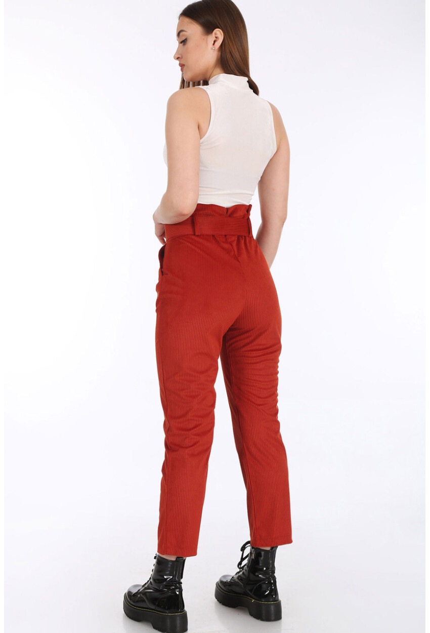 6496 Belted Corduroy Pants