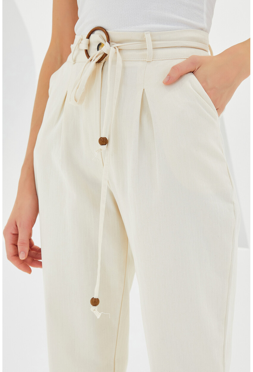 6660 Linen Pants With Belt