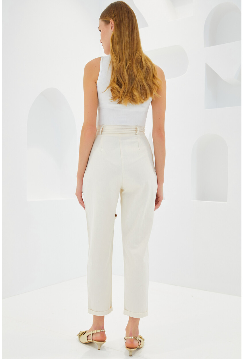 6660 Linen Pants With Belt