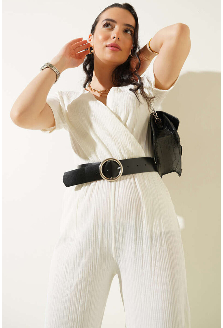 7022 Belted Knit Jumpsuit