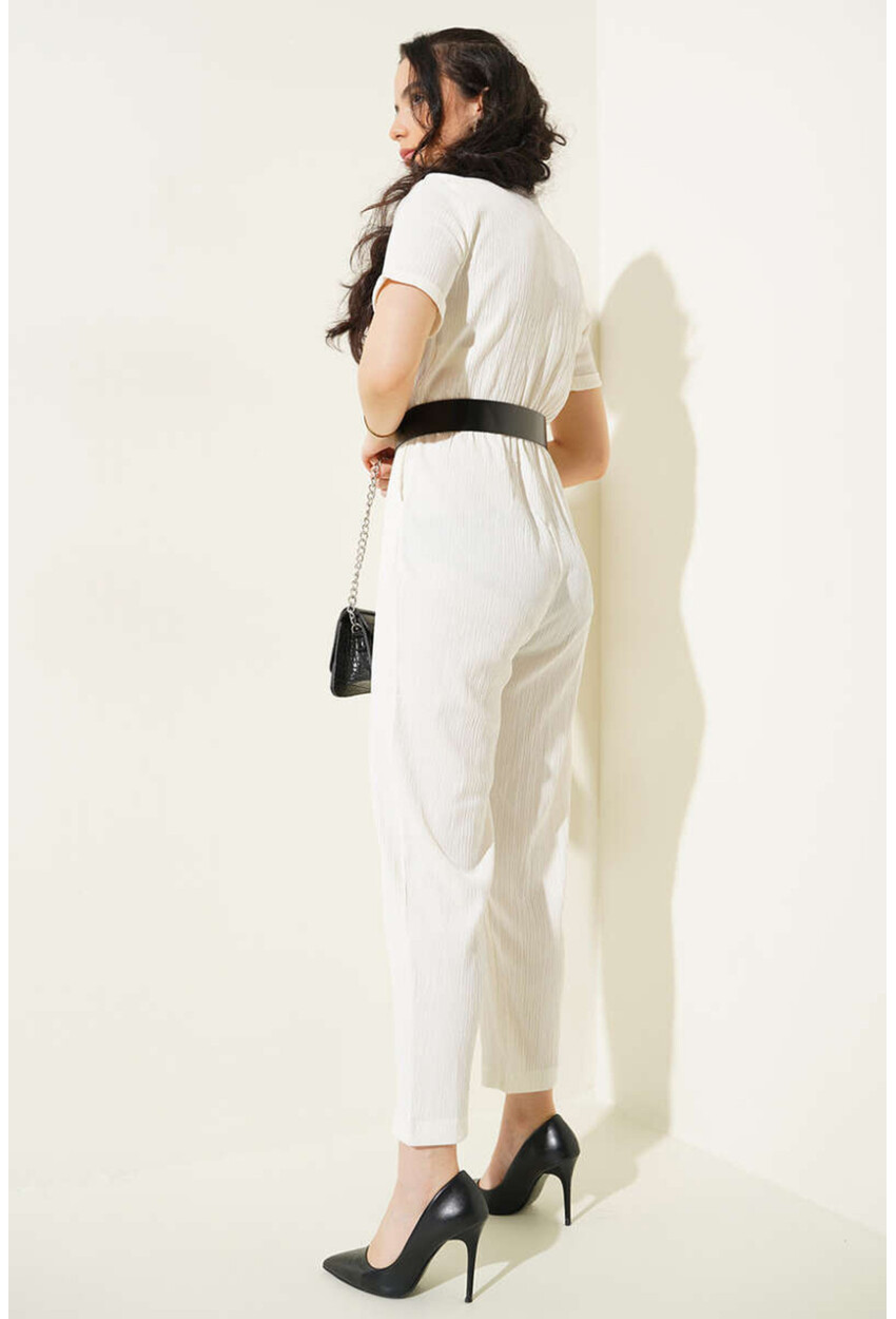 7022 Belted Knit Jumpsuit