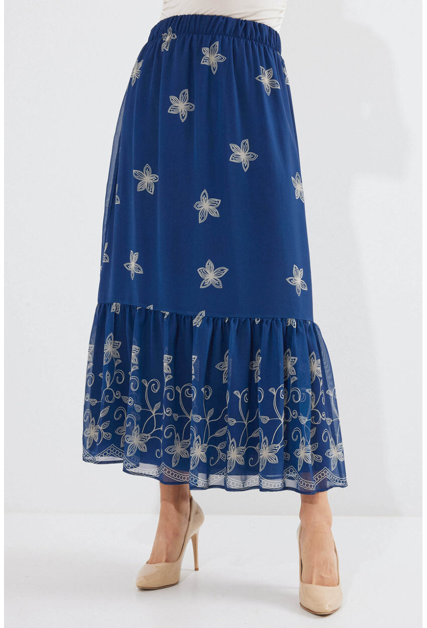 8010 Patterned Chiffon Skirt