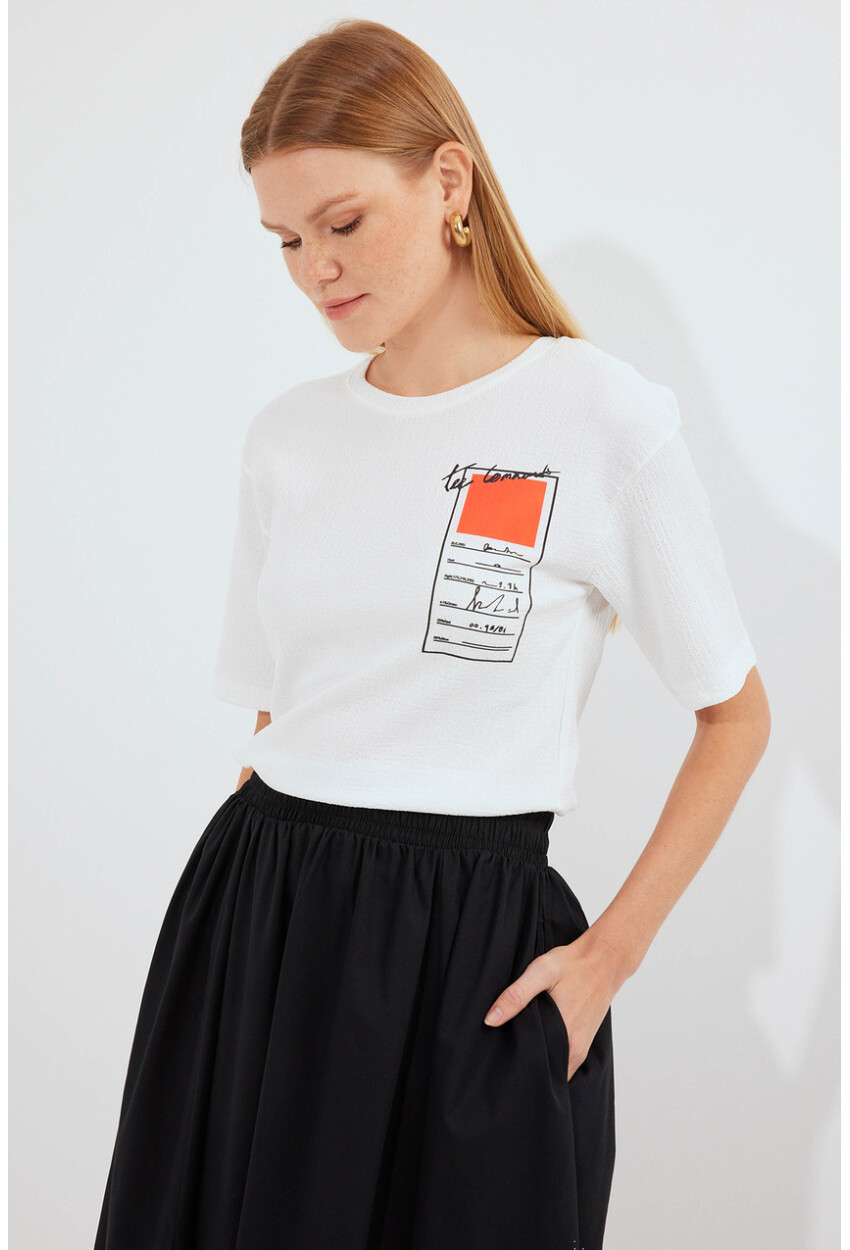 911 Printed Basic Knit T-Shirt