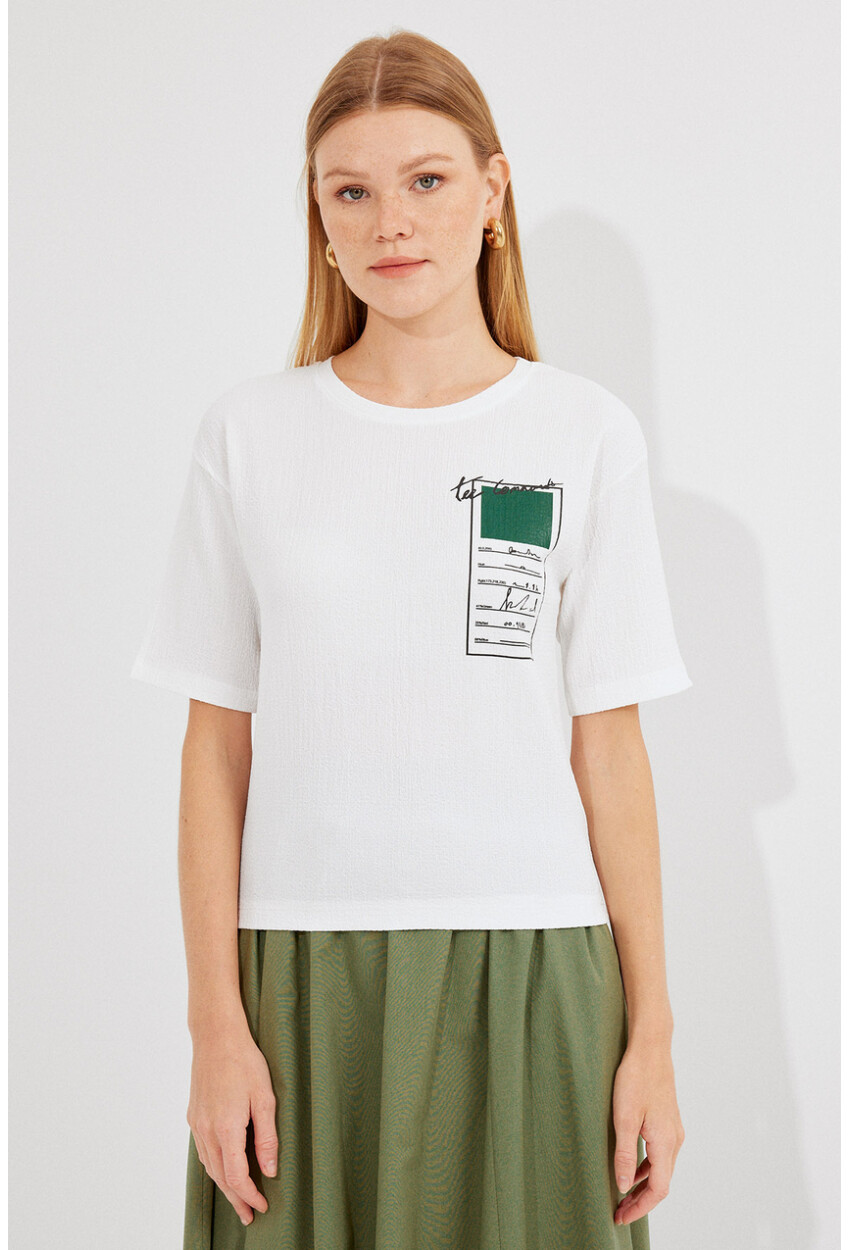 911 Printed Basic Knit T-Shirt