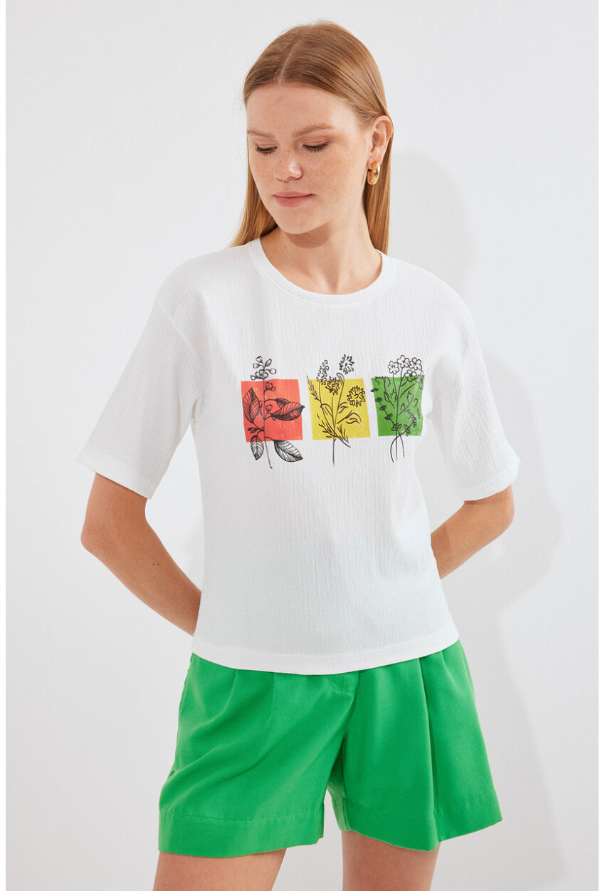 913 Printed Basic Knit T-Shirt