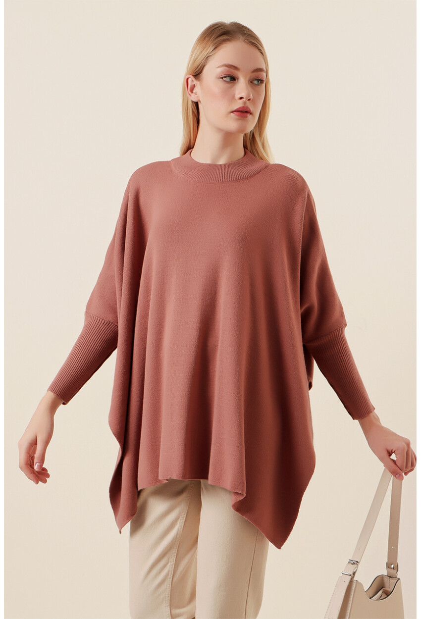 15783 Split Poncho Sweater