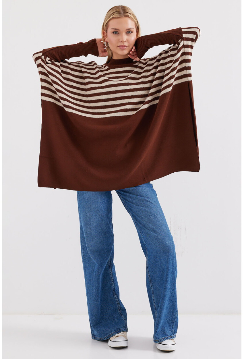 15783 Split Poncho Sweater