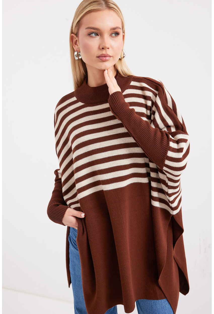 15783 Split Poncho Sweater