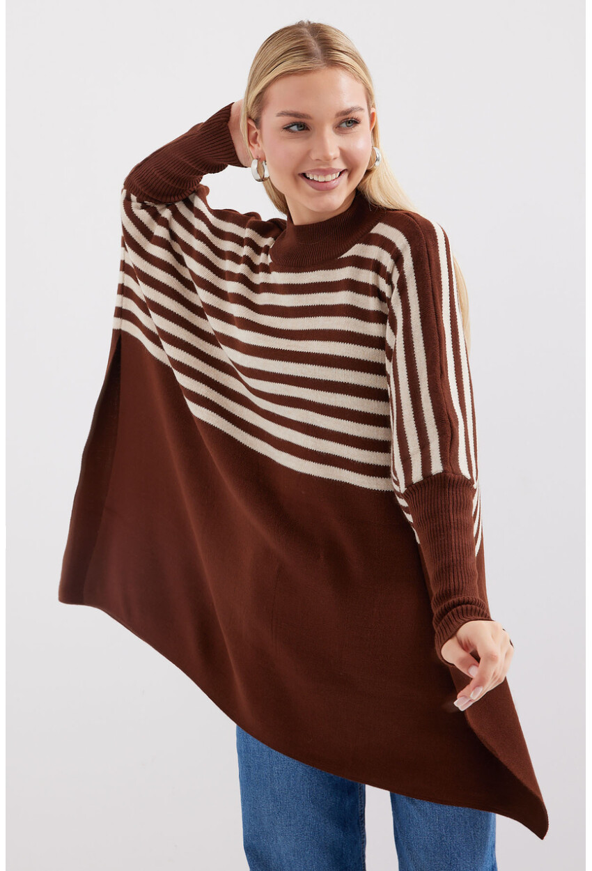 15783 Split Poncho Sweater