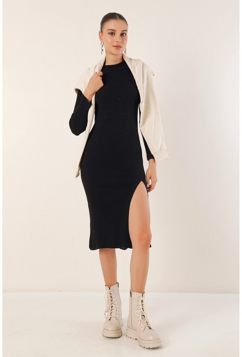 15828 Knit Dress With Slit