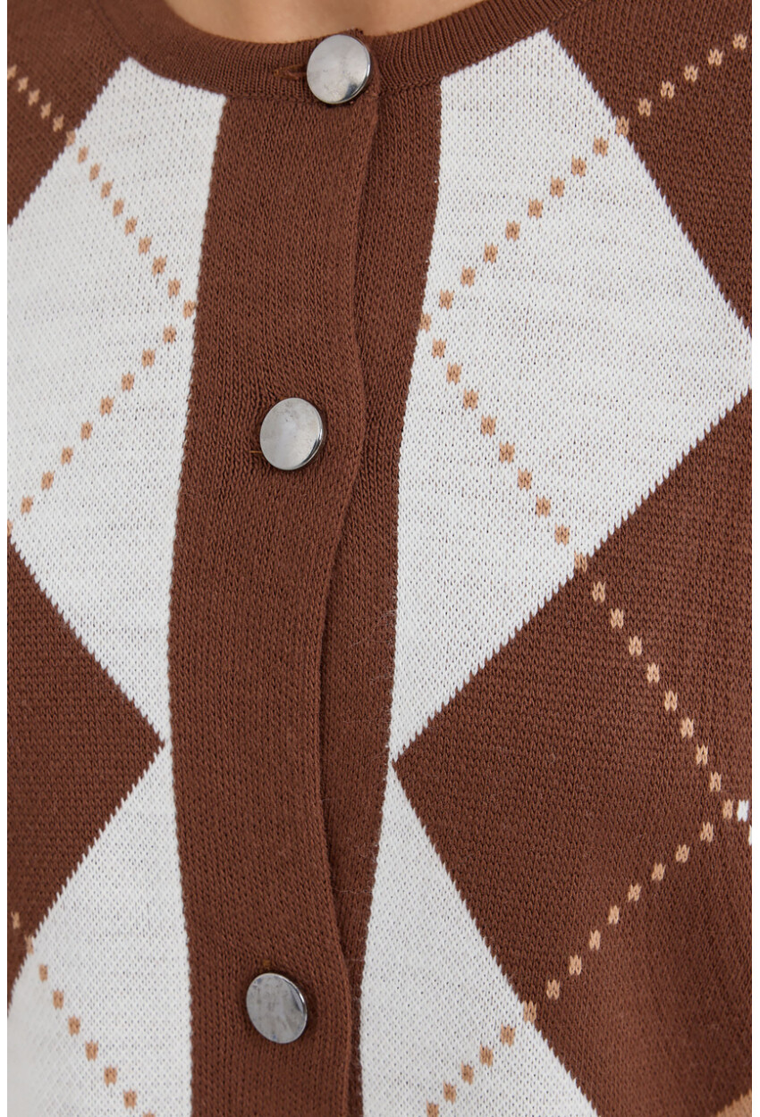 15883 Argyle Knit Cardigan