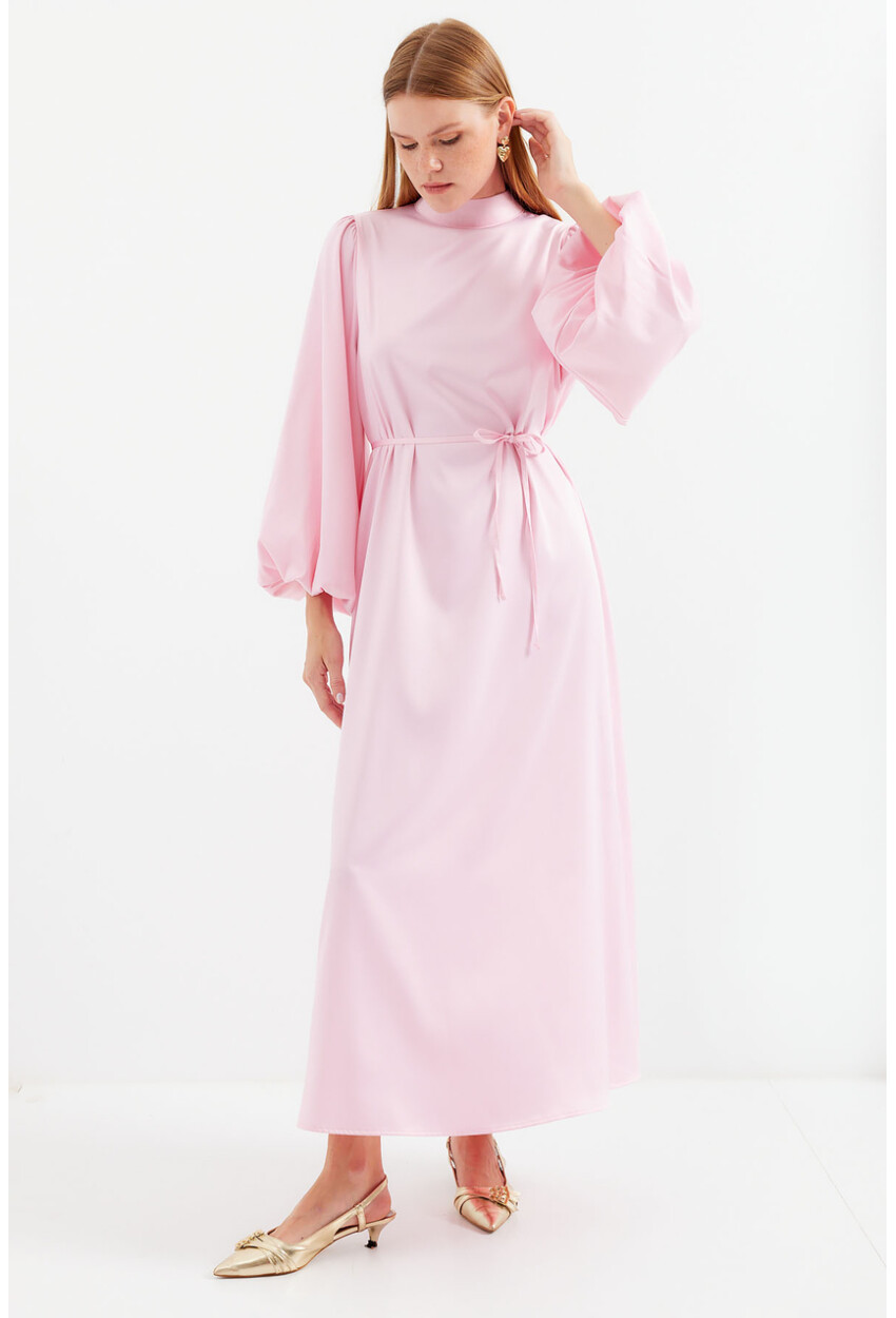 2510 Satin Hijab Evening Dress