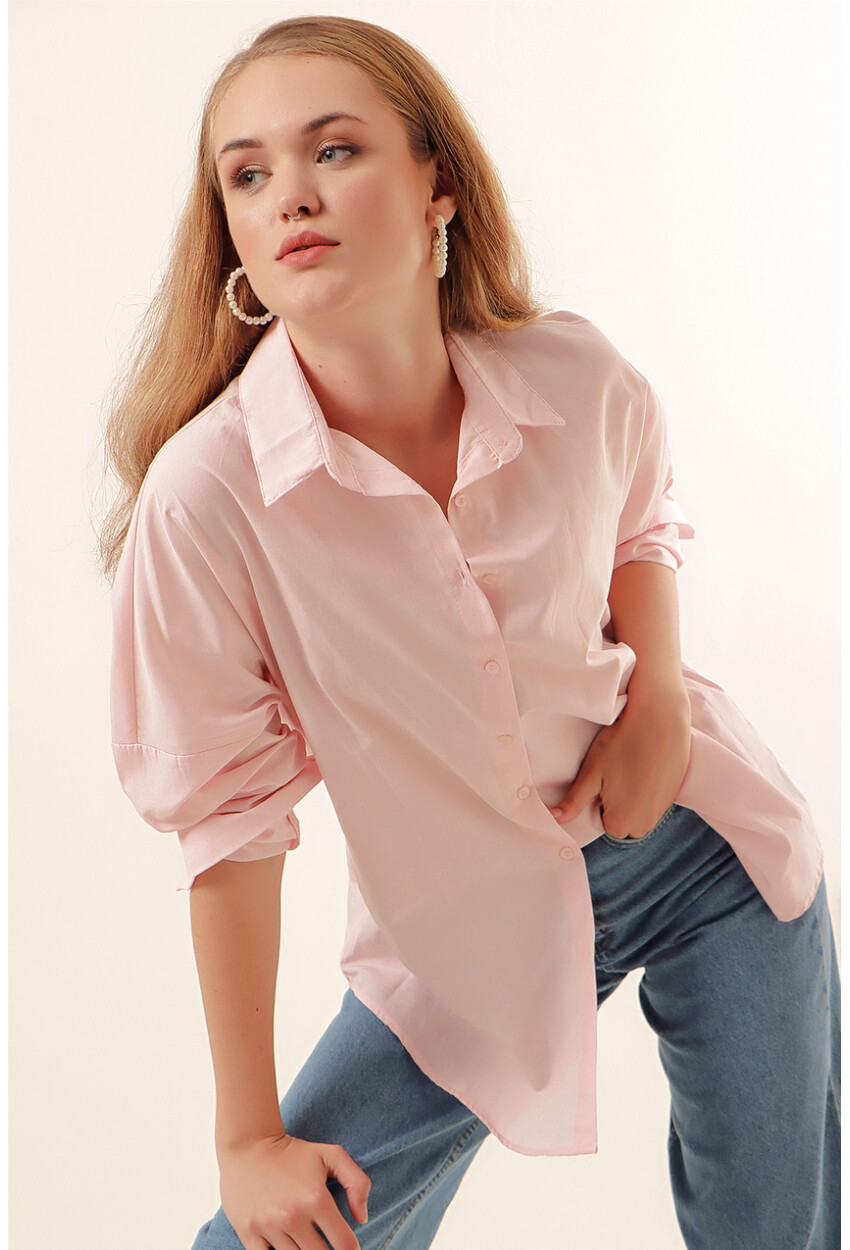 3900 Oversized Long Basic Shirt