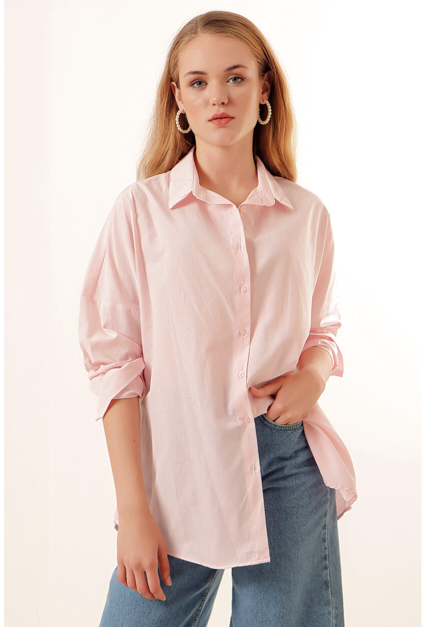 3900 Oversized Long Basic Shirt