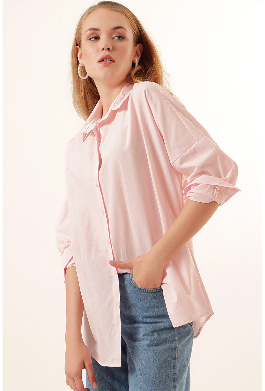 3900 Oversized Long Basic Shirt