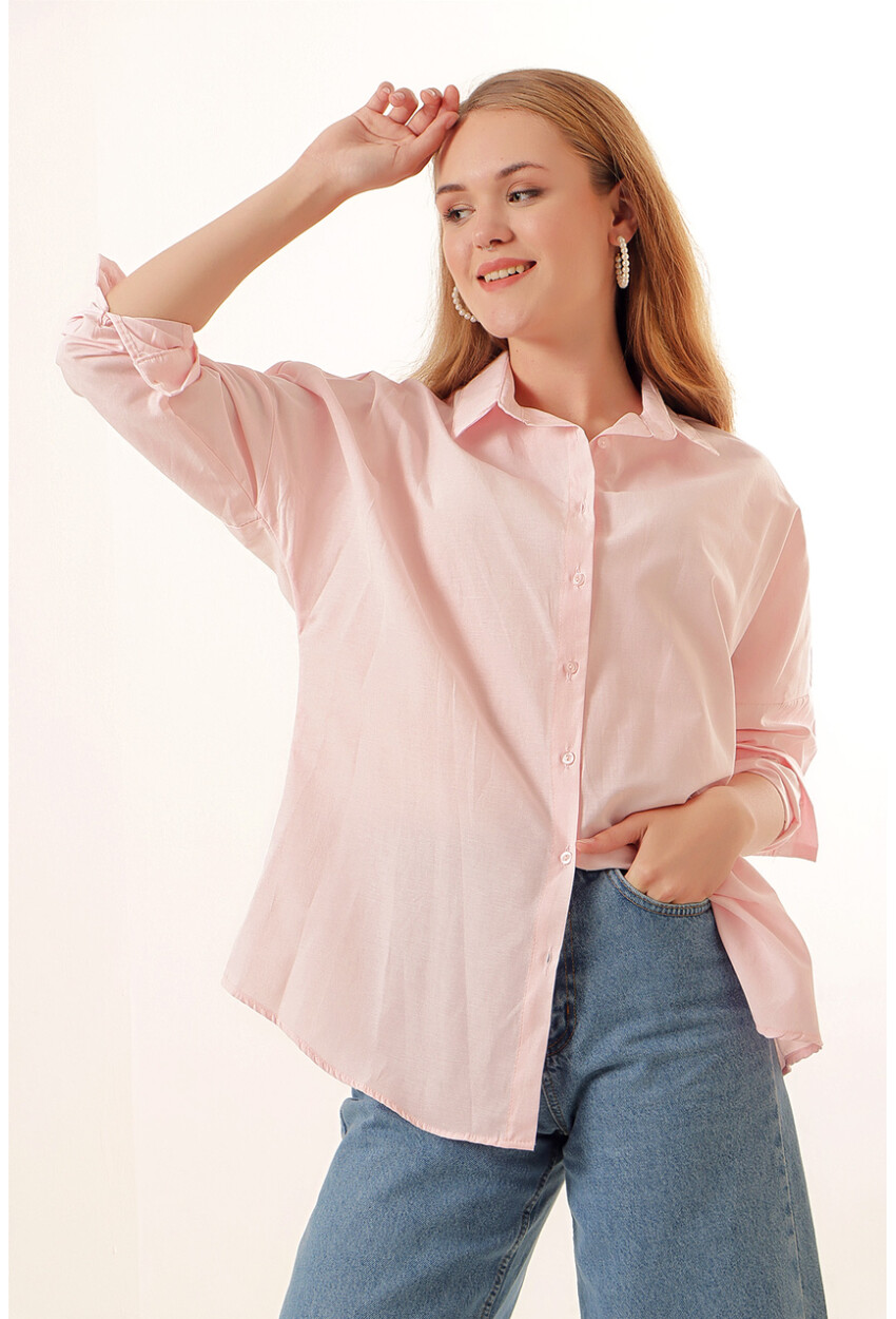 3900 Oversized Long Basic Shirt