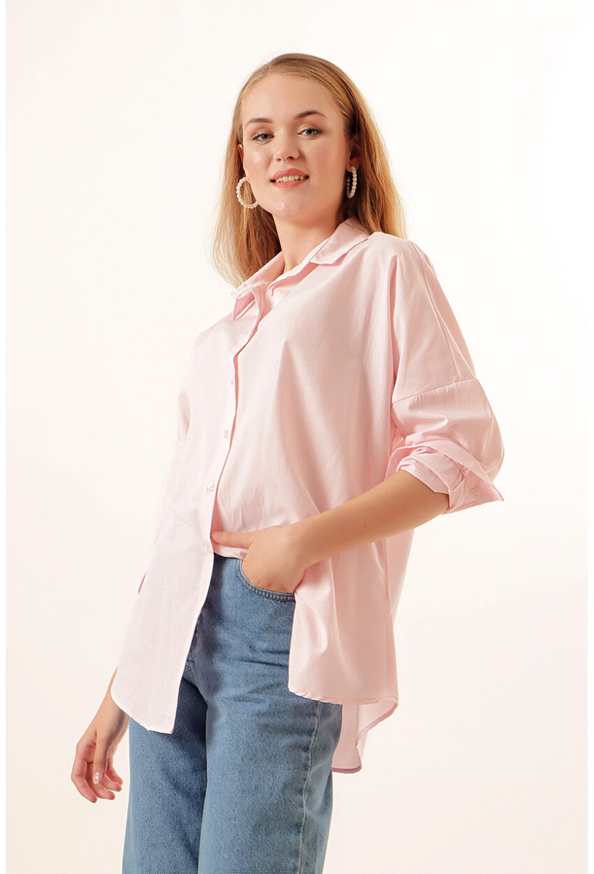 3900 Oversized Long Basic Shirt