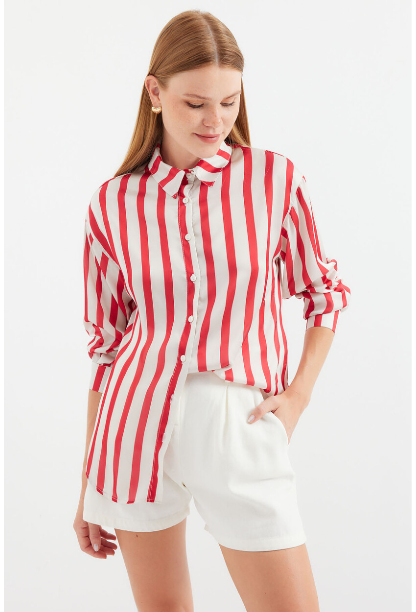 3964 Light Draped Satin Shirt