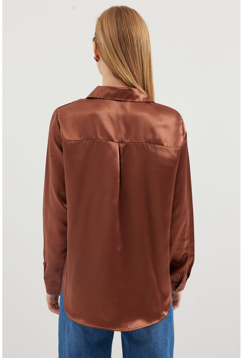 3964 Light Draped Satin Shirt