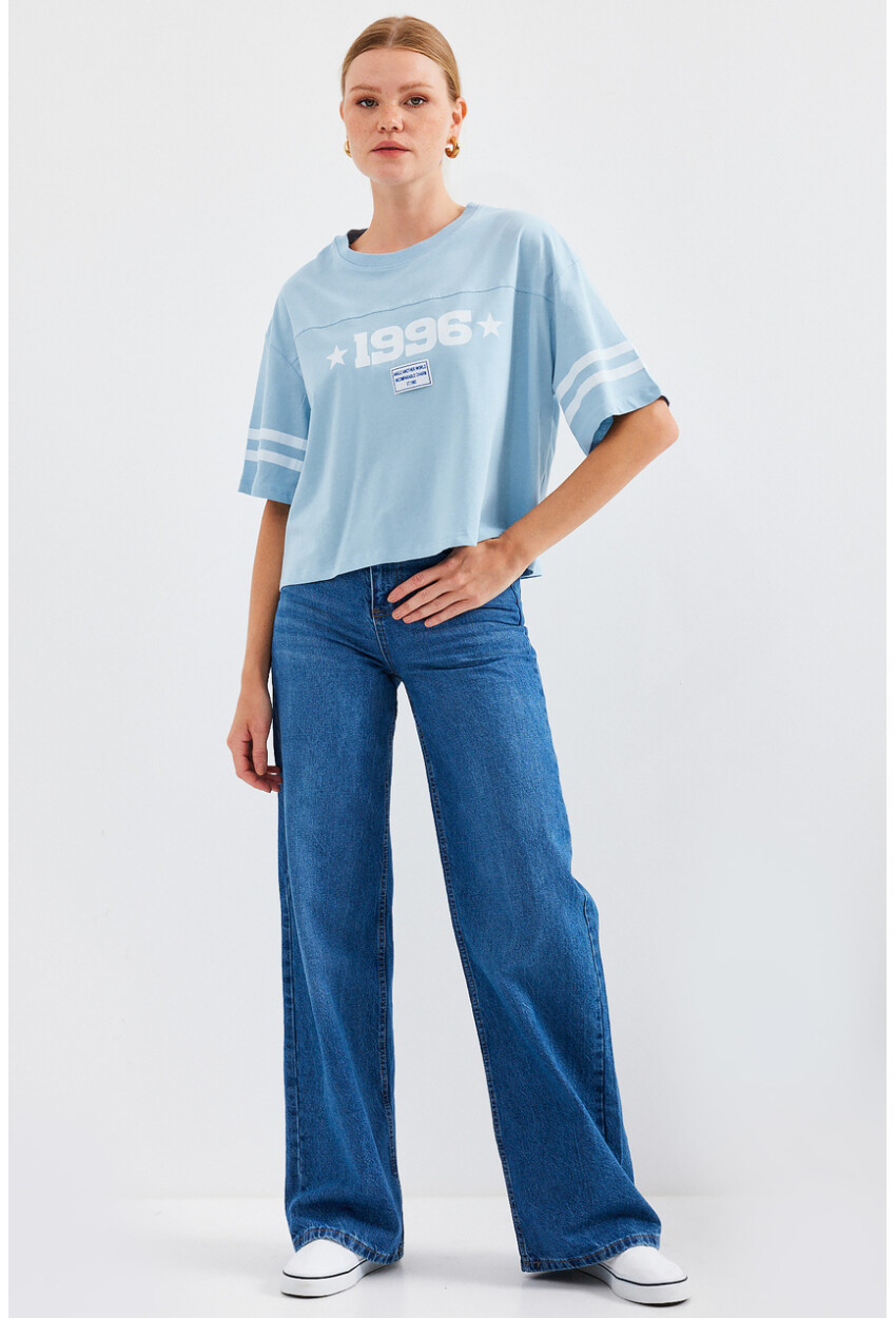 4322 Printed Oversized Basic T-Shirt