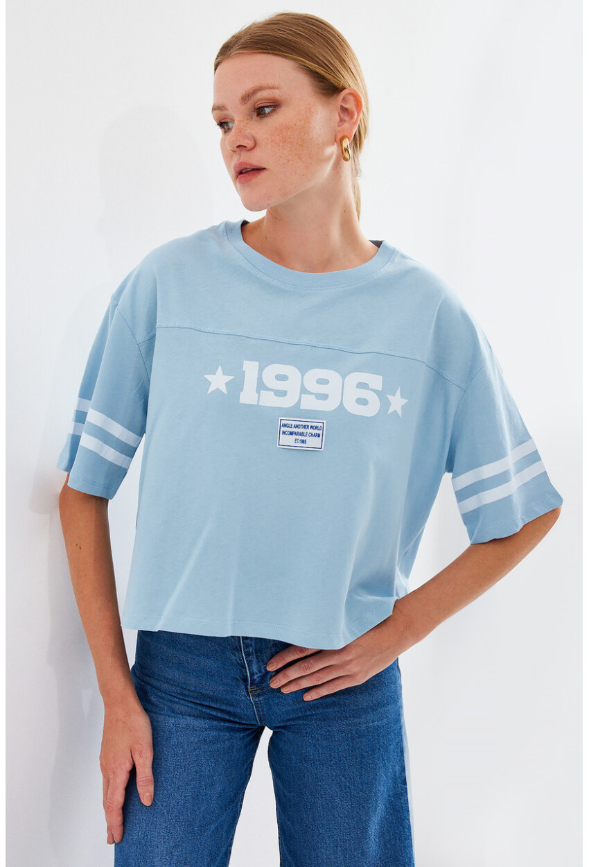 4322 Printed Oversized Basic T-Shirt