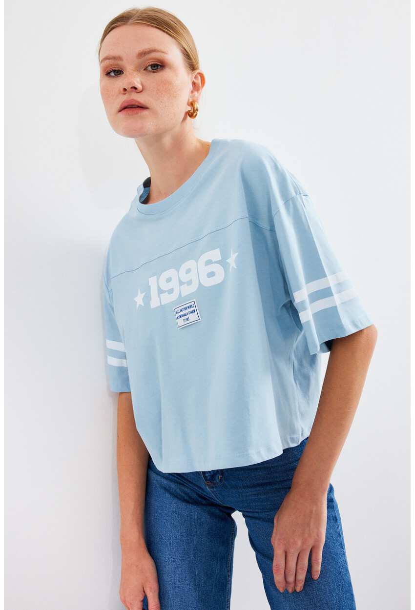 4322 Printed Oversized Basic T-Shirt