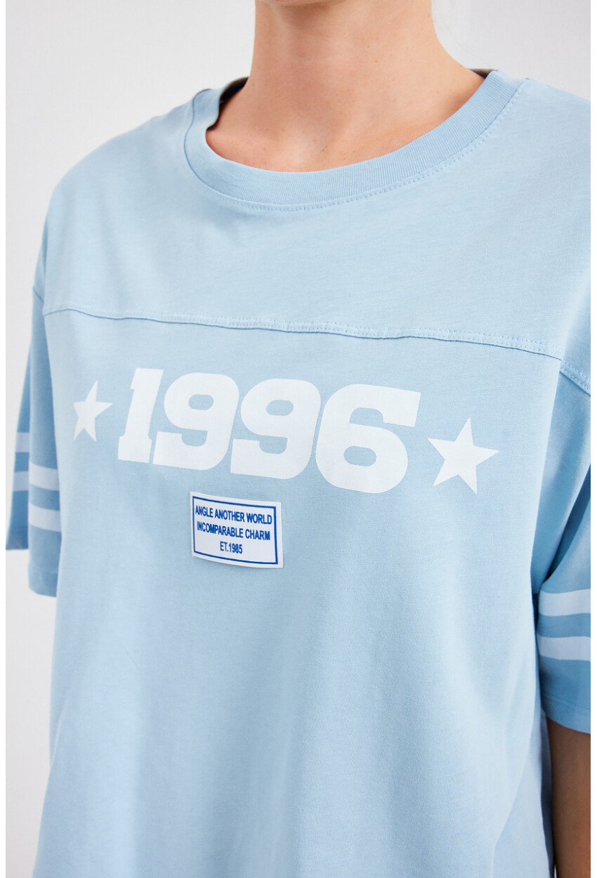 4322 Printed Oversized Basic T-Shirt