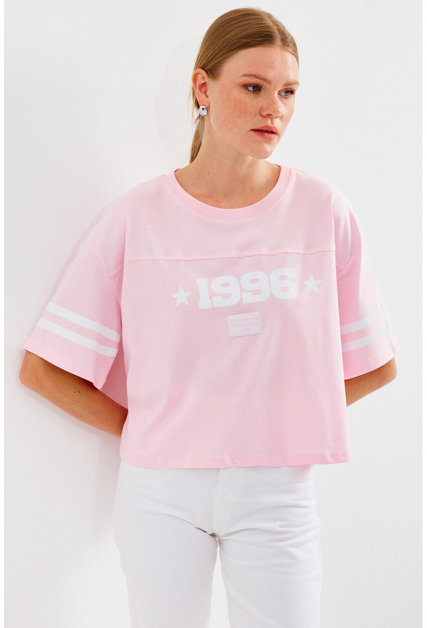 4322 Printed Oversized Basic T-Shirt