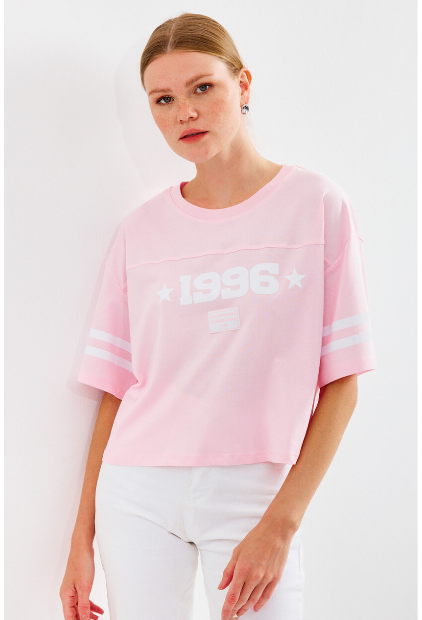 4322 Printed Oversized Basic T-Shirt