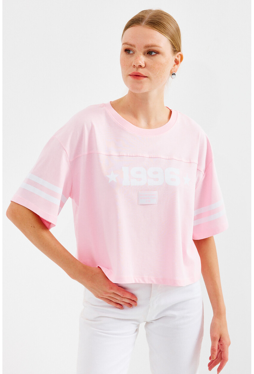 4322 Printed Oversized Basic T-Shirt