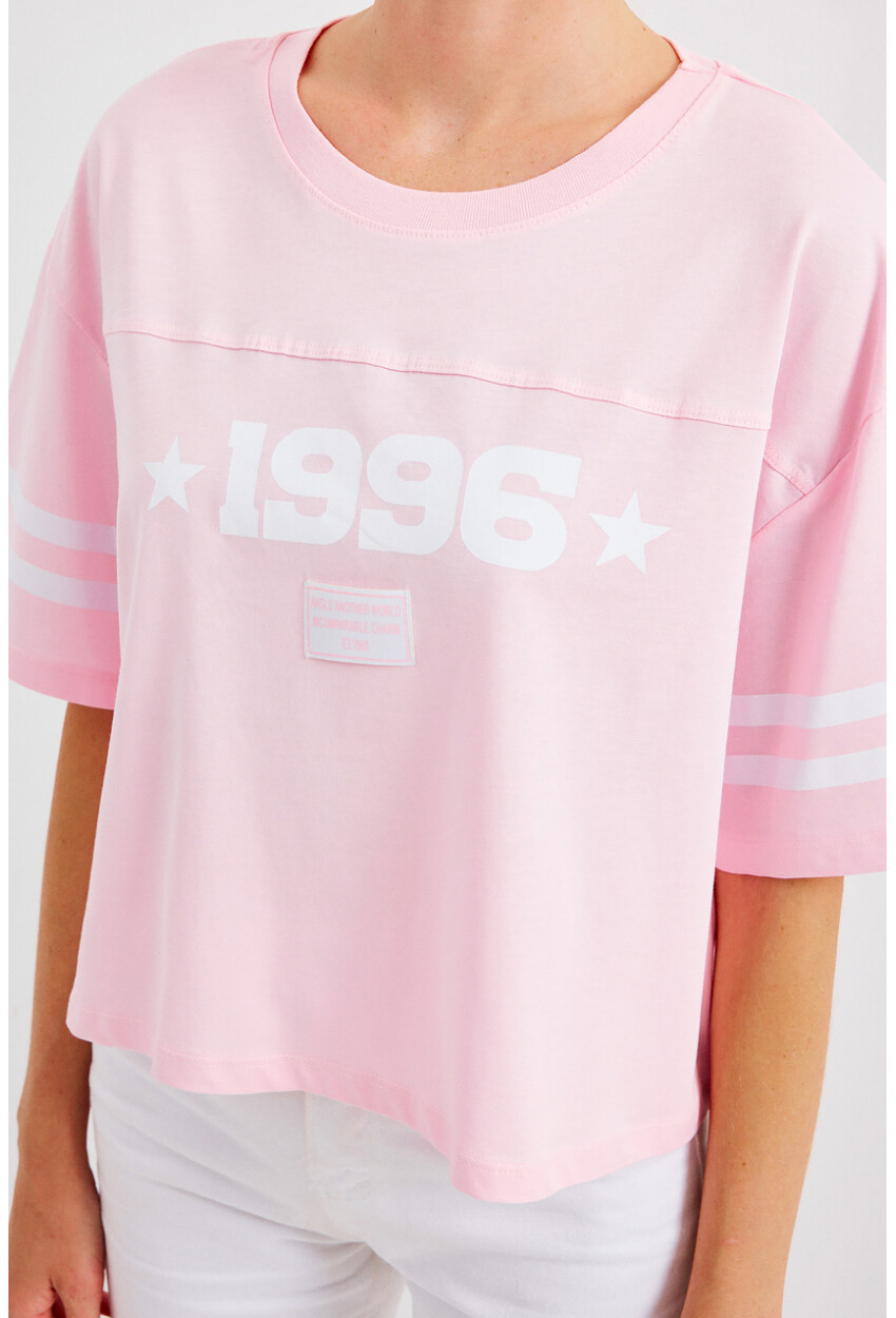 4322 Printed Oversized Basic T-Shirt