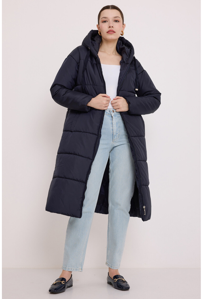 5120 Long Hooded Puffer Coat