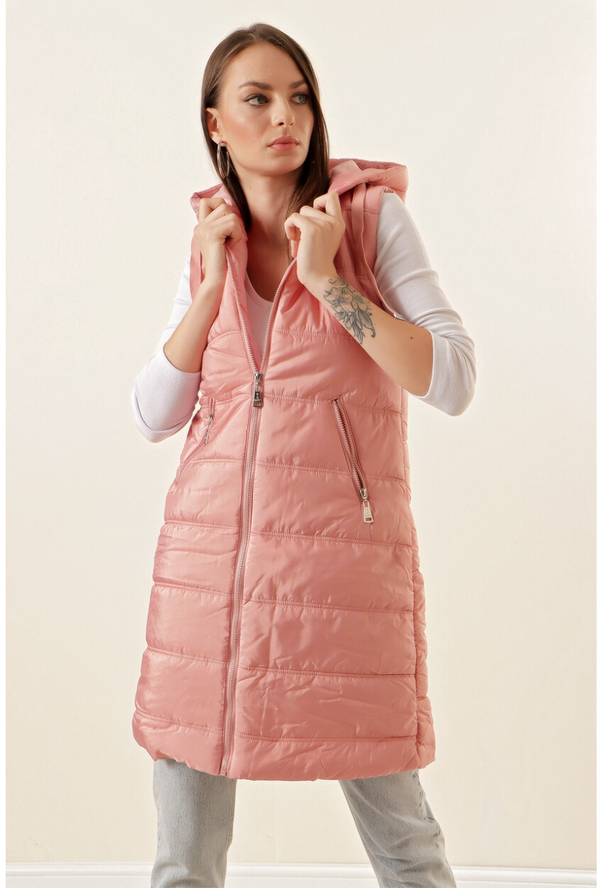 5140 Long Quilted Puffer Vest