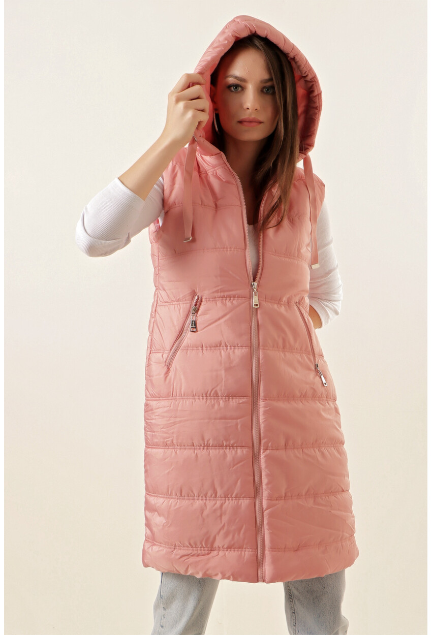 5140 Long Quilted Puffer Vest