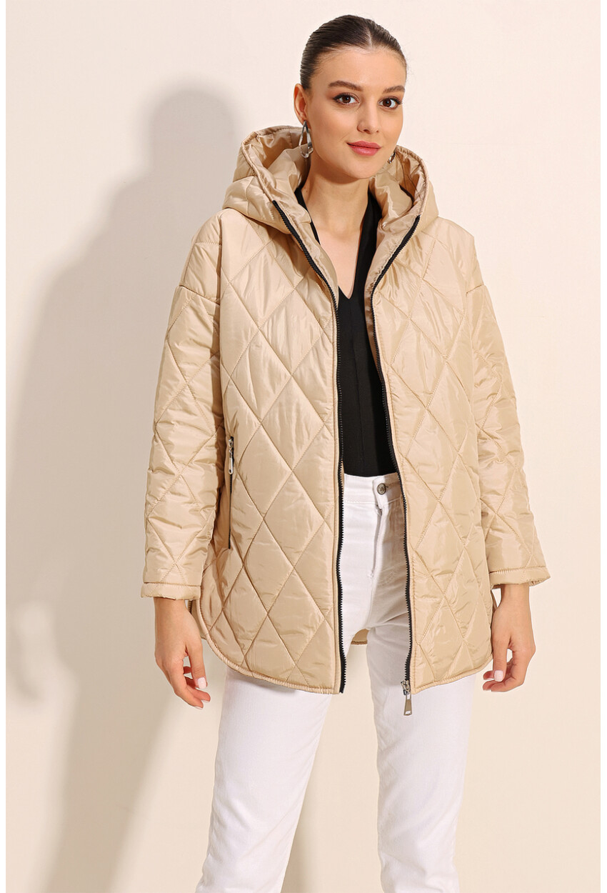 5181 Hooded Quilted Coat