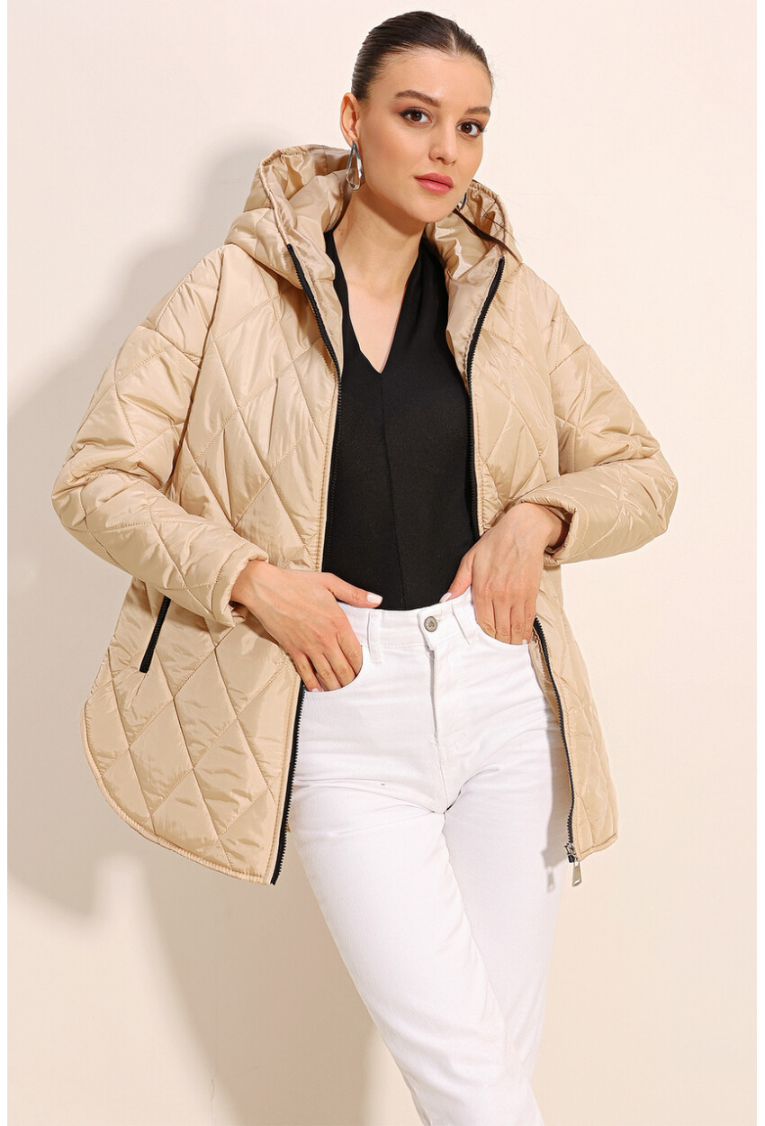 5181 Hooded Quilted Coat