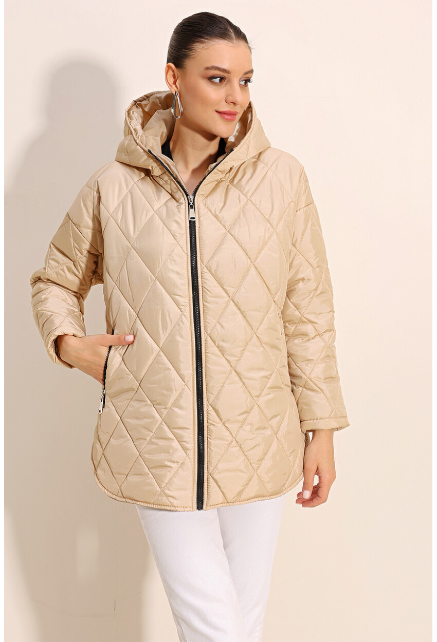 5181 Hooded Quilted Coat